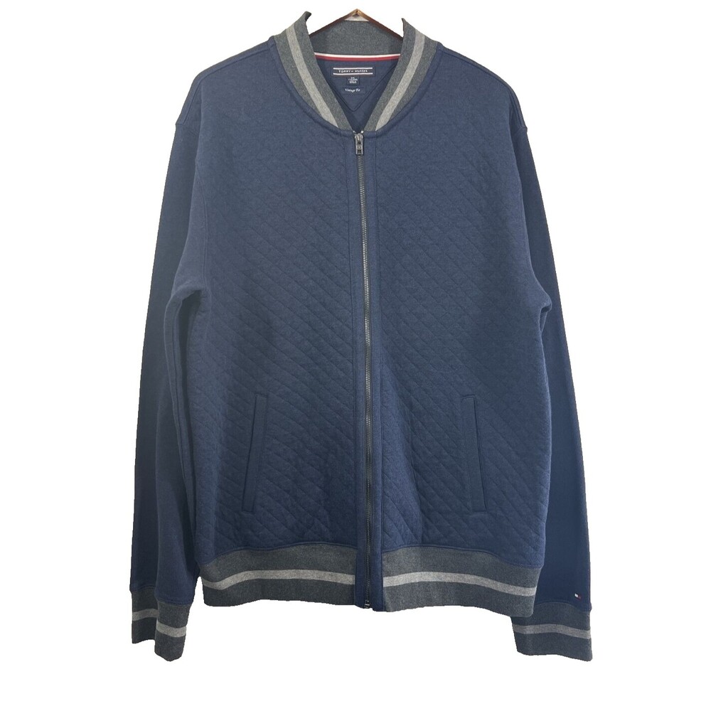 Tommy Hilfiger Men’s Vintage Fit Full Zipper Navy Blue Jacket Size XXL